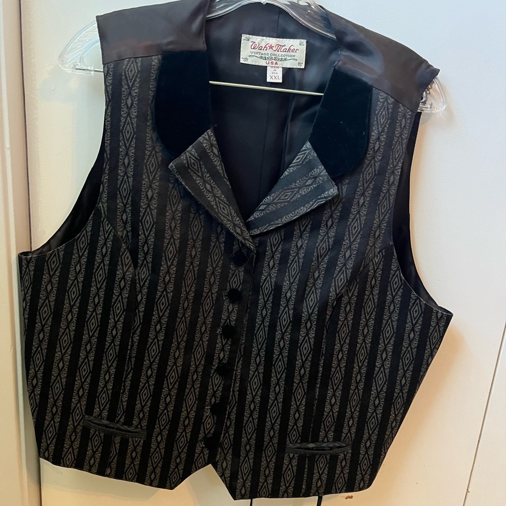 Black Patterned Men's Vest